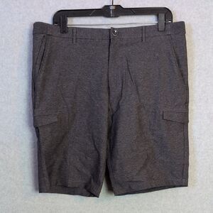 BOSS Hugo Boss Regular Fit Flat Front Dark Gray Shorts Mens 34R